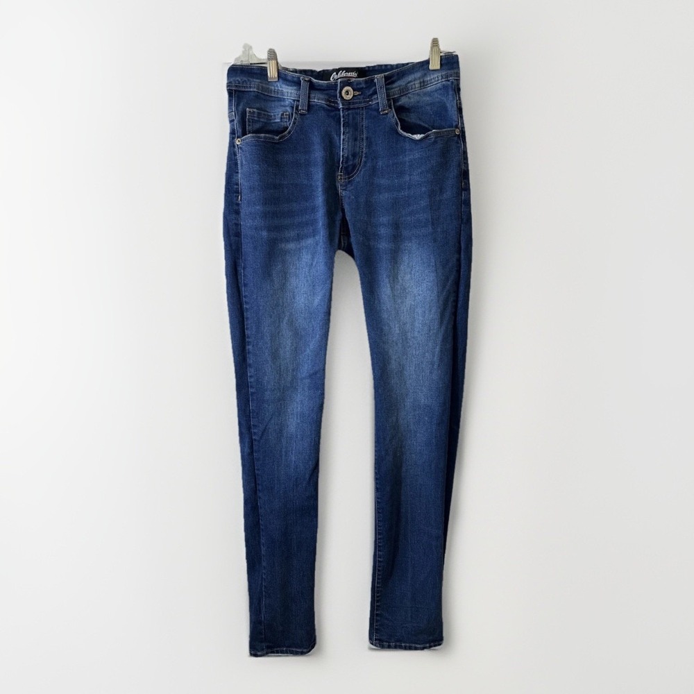 California Vintage Jeans Men's 32 (30x31) Mid Rise Stretch Blue Denim Tapered